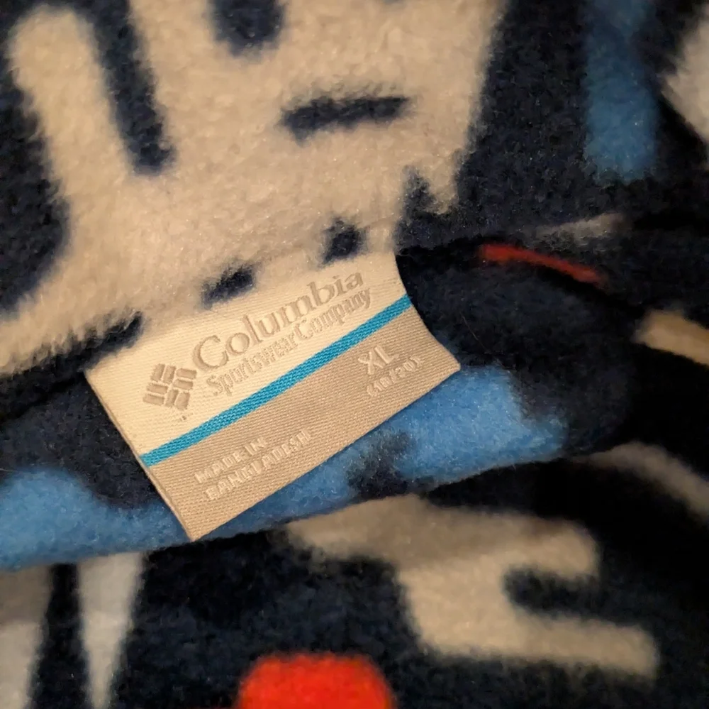 Boys Patterned Slopes Blue Zip Up Fleece Size XL